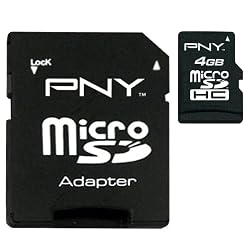 PNY 4 GB Class 4 microSDHC Flash Memory Card P-SDU4GB4-EF/BB