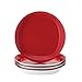 Rachael Ray Dinnerware Round and Square 4-Piece Stoneware Salad Plate Set, Red