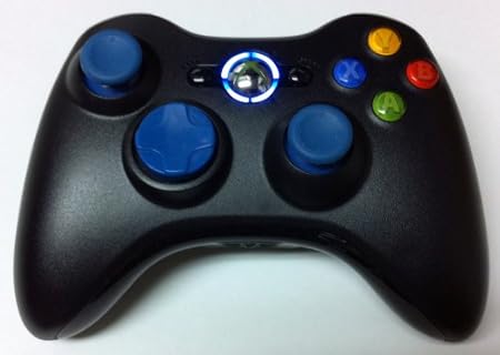 17 Mode Drop Shot, Quick Scope, Auto Aim, Dual Rapid Fire, Reprogrammable Xbox 360 Modded Rapid Fire Controller Mw3 Black Ops Mw 2 with Blue Dpad, Sticks and Led