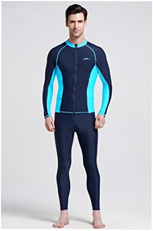 AZSHARAA summer surfing suits snorkeling clothing long-sleeved zipper wetsuit jellyfish wetsuit sun protection clothing S TO XXXL (Men's wetsuit, L)