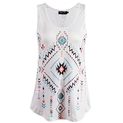 Fancyqube(TM) Women's Summer Irregular Geometry Tank Tops style1 2XL