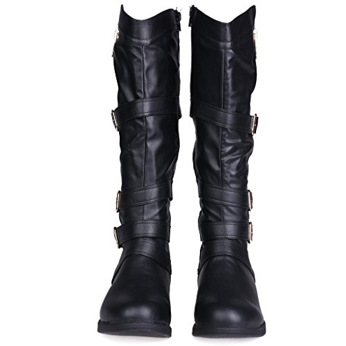 wide calf leather boots size 9