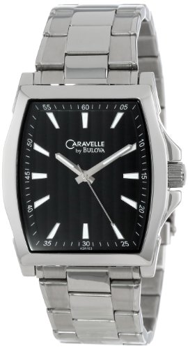Caravelle by Bulova Men's 43A103 Classic Stainless Steel Watch with Black Dial