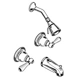 American Standard 7220.732.295 Hampton Double-Handle Tub and Shower Faucet with Metal Lever Handles, Satin