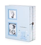 Pearhead Lil' Peach Bear Keepsake Box, Blue