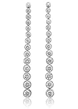 14k White Gold Journey Drop Diamond Earrings (G-H, SI-I, 2.03 carat)