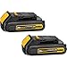DEWALT DCB201-2 20-Volt MAX Li-Ion 1.5 Ah Compact Battery 2-Pack