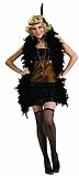 Rubie's Costume Co Women's Deluxe Charleston Honey Flapper Costume, Black/Honey, Medium
