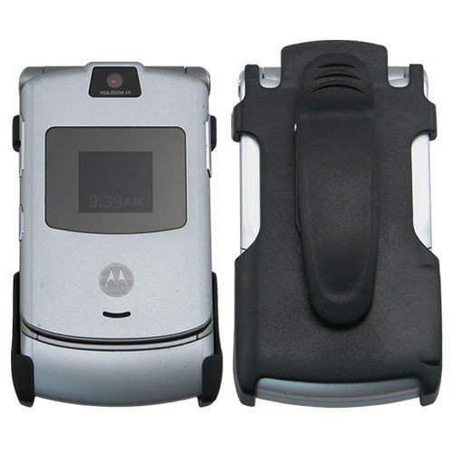 Black Phone Swivel Belt Clip Holster for Motorola Razr V3 / V3c
