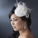 IVORY Feather Flower Bridal Hat IVORY Feather Flower Bridal Hat