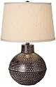 Antique Bronze Hammered Metal Pot Table Lamp