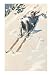 Panicked Man Falling Down Ski Slope Art Poster Print, 13x18