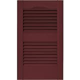 Mid-America 00 01 1225078 12" x 25" Wineberry Louvered Vinyl Exterior Shutters (Pair)