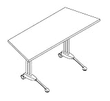 34 Inch Adjustable Trapezoid Table in Nebula Gray - Mayline Office Furniture - TT60TANGRBLK