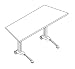 Office Products : 34 Inch Static Trapezoid Table in Nebula Gray - Mayline Office Furniture - TT60TSNGRBLK