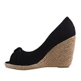 Produkt-Bild: Damen Schuhe, PUMPS, KEIL WEDGE PEEPTOE PLATEAU, 258-13, Textil