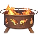Patina Products F108,  30 Inch Moose & Trees Fire Pit ~ Patina