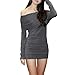 Allegra K Women Off Shoulder Side Shirred Slim Fit Clubwear Mini Dress