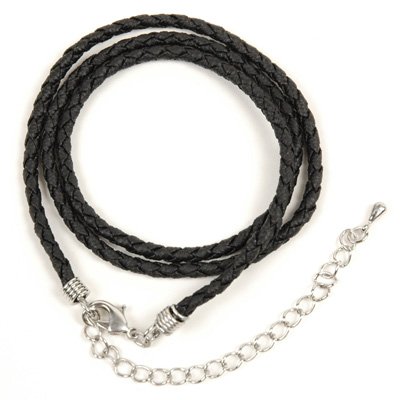 Click here to buy Leather Necklace Cord for Pendants - 4 Strand Braided - 20 Black.