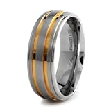 Gold Plated Stainless Steel Wedding Band 8mm (Sizes 8-12)