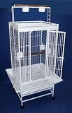 Brarnd New Parrot Bird Wrought Iron Cage Play-Top w/ Parrot Toys 24x22x63-WI24WHT - PT