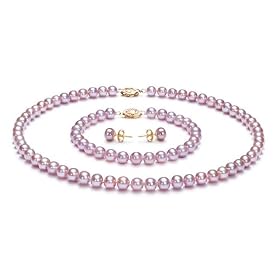 PearlsOnly Lavender 6-7mm AA Freshwater Pearl Set