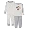 Infant Girls' Just One Year 4-pc. Cottn PJ Set - Cream/Grey