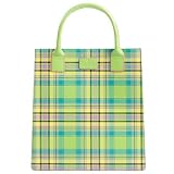 Baekgaard Tartan Brights Hand Held Tote - Apple Green