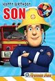 Fireman Sam Son Birthday Card with Badge