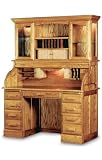 Solid Wood Roll Top Desk With Hutch