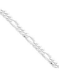 Sterling Silver 22in 9.00mm Figaro Necklace Chain. Metal Wt- 73.31g