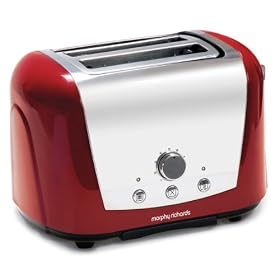 Morphy Richards Accents 44266 2 Slice Toaster, Red