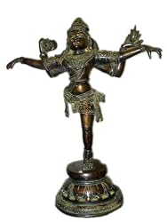Nataraja Shiva Performs the Tandava Dance Oxidised Brass Sculpture