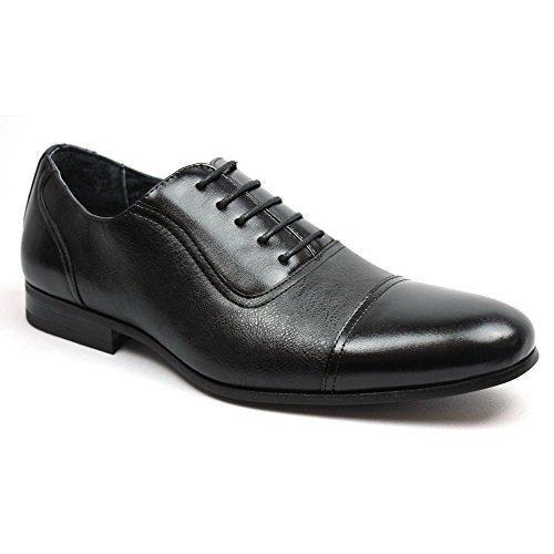 Ferro Aldo Men's Black Dress Shoes Cap Toe Lace up Oxfords 19339
