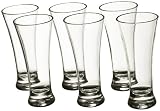 Living Plus Acrylic Beer Glass with Clear Bottom - Set of 6