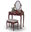 Cherry Wood Vanity With Table & Bench Set