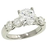 4 Round Diamond Engagement Ring 1.00cttw (CZ ctr)