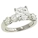 Jewelry : 4 Round Diamond Engagement Ring 1.00cttw (CZ ctr)