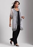 Roamans Plus Size Three-Piece Beaded Georgette Pantset