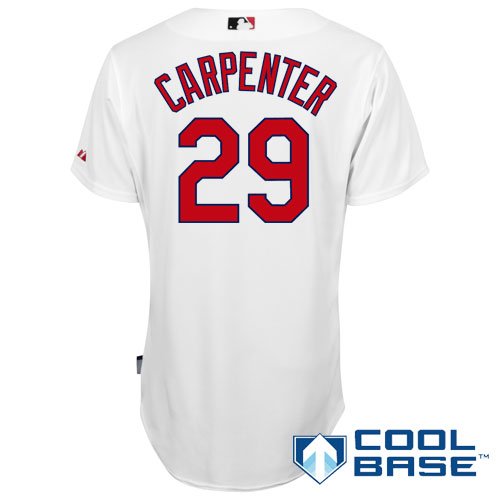 MLB Men's St.Louis Cardinals Chris Carpenter Six Button Cool Base Authentic Home Jersey (White, 40/Medium)
