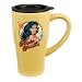 Vandor 75251 Wonder Woman Ceramic Travel Mug, Yellow, 16-Ounce