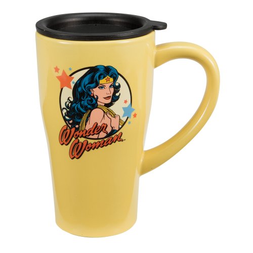 Vandor Ceramic Travel Mug, Wonder Woman
