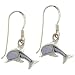 Sterling Silver Mother Of Pearl Dolphin Dangle Earrings