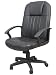"Pendleton" Leather Executive Office Chair w/ Black Base & Gas Lift & Tilt w/ Lumbar Support