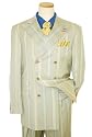 Steve Harvey "Code Red" Taupe with Blue/Turquoise/Beige Plaid Stripes Super 120's Wool Vested Wideleg Suit By Zanetti