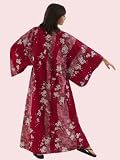 Ladies Cotton Kimono 'Mystic Blossom' - Red