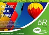 NEO Photo Paper 90 Sheets 5x7 210gsm Gloss 7x5 NON DRIP