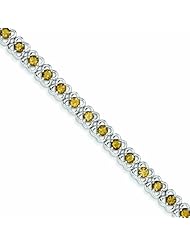 Genuine .925 Sterling Silver Whiskey Quartz Bracelet 17.3 Grams . 100% Satisfaction Guaranteed.
