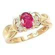 14K Yellow Gold Ruby and Diamond Ring