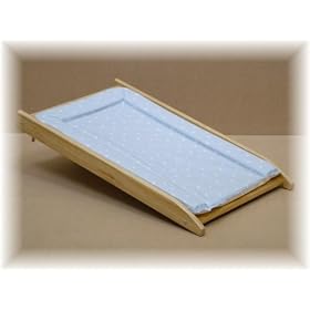 Cot top changer in clear with blue spot mat